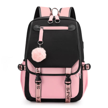 Luminous Usb Rechargeable Backpack  Student nylon