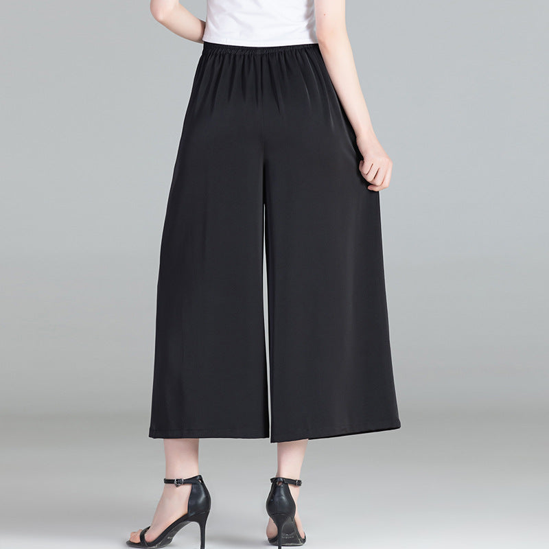 Solid Color Wide Leg Pants Large Size High Waist Casual