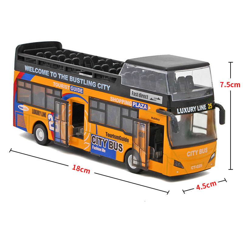 Urban Double-decker  Top Bus Bus Toy Sound And Light Pull Back Children's Car
