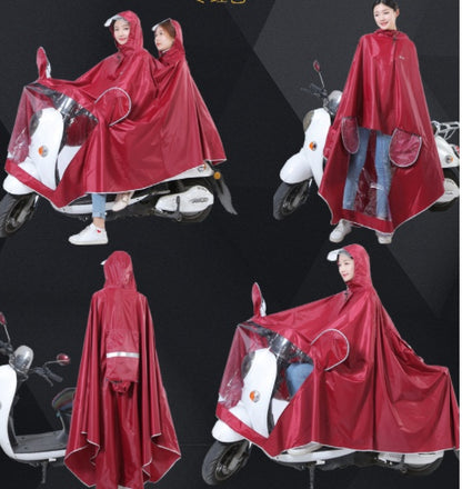 New Electric Bike Motorcycle Raincoat Riding Poncho Splashing Water Double