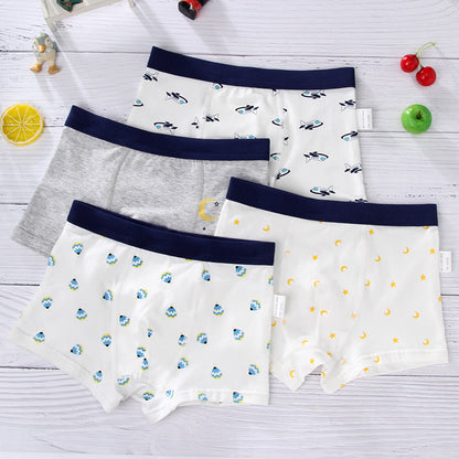 Boys Cartoon Cotton Boxer Shorts Suit