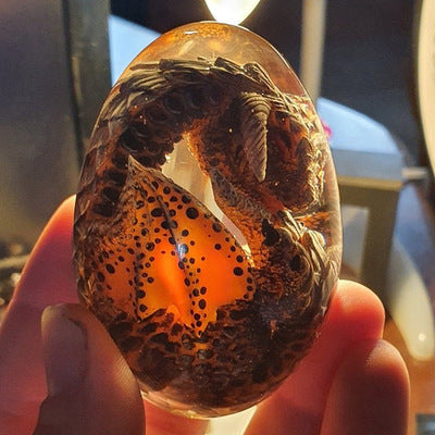 LED Lava Dragon Egg Ornamental Collection Decor Dinosaur Egg Statue Resin Dragon Egg Crystal Minerale Gemstone Reiki Home Decor