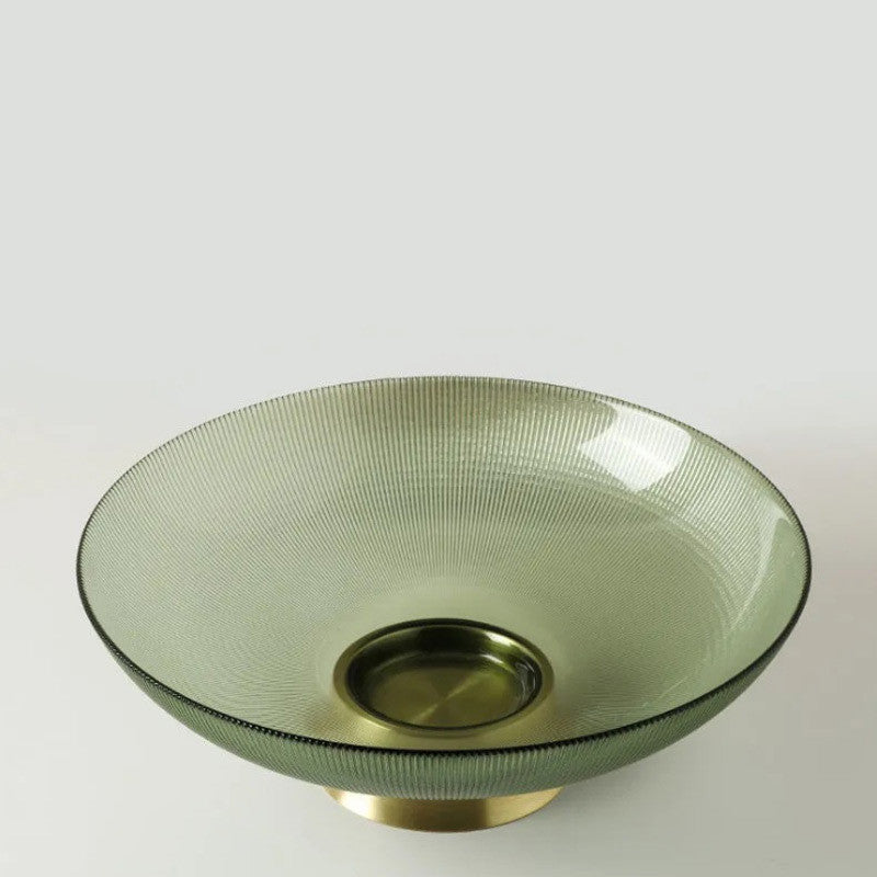 Gold-painted Glass Fruit Plate Tea Table