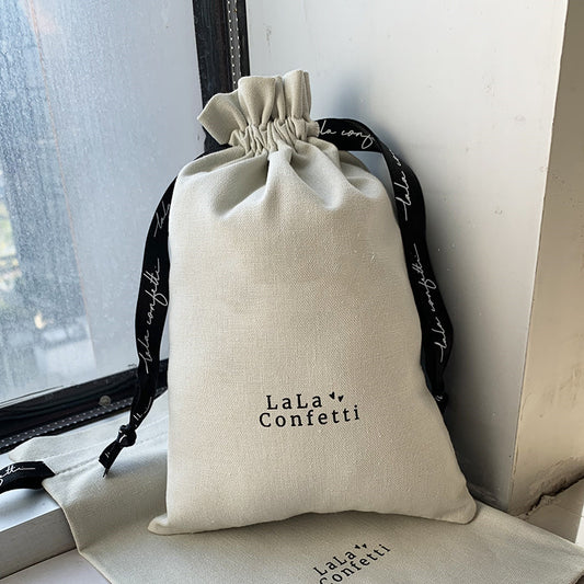 Customized Cotton Drawstring Pocket Gift Storage Bag