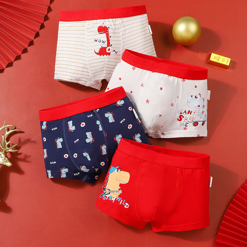 Boys Cartoon Cotton Boxer Shorts Suit