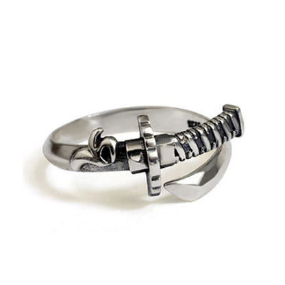 Design Personality Samurai Sword Thailand Silver Ring Men