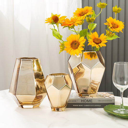 Simple Modern Restaurant Dried Flower Simulation Glass Vase