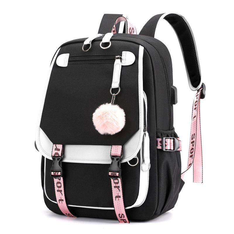 Luminous Usb Rechargeable Backpack  Student nylon