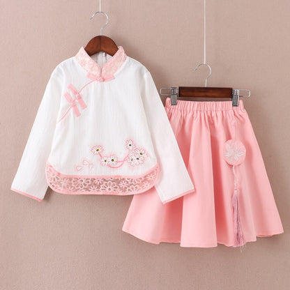 Girls' Antique Summer Chinese Style Skirt