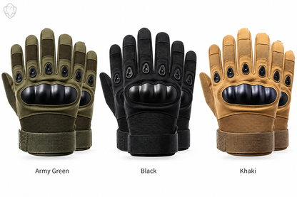 All three glove colors side by side with labels