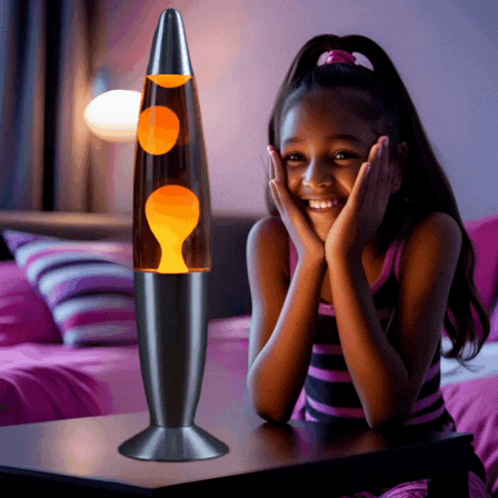 COOL RED Metal Bottom Wax Volcano Lava Lamp