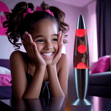 COOL RED Metal Bottom Wax Volcano Lava Lamp