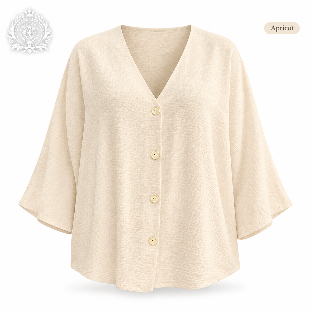 Apricot blouse front-view commercial shot