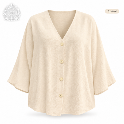 Apricot blouse front-view commercial shot