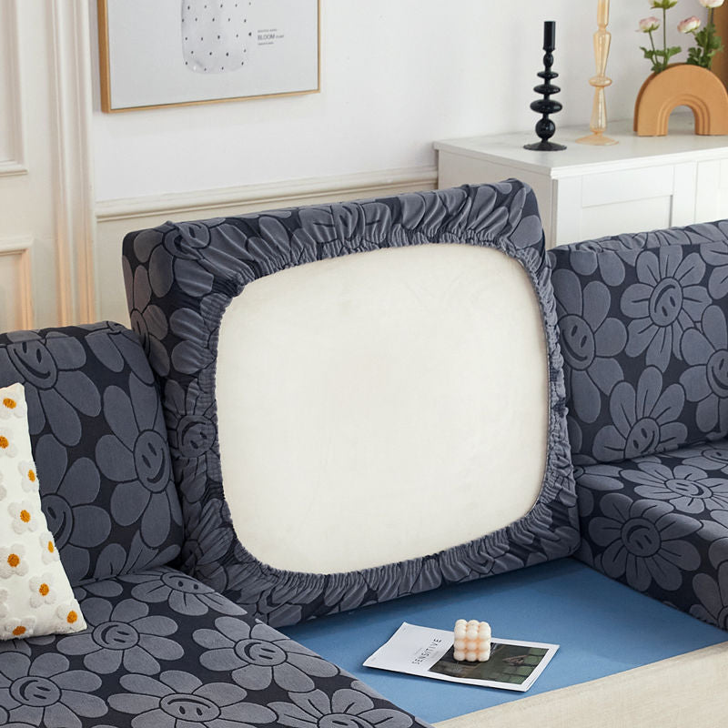 Cross Border High Elastic Knitted Sofa Cushion Cover Three-dimensional Jacquard