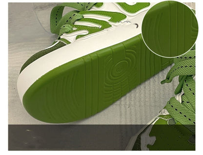 Red Retro Versatile Retro Raised Street Design Casual Sports Shoes