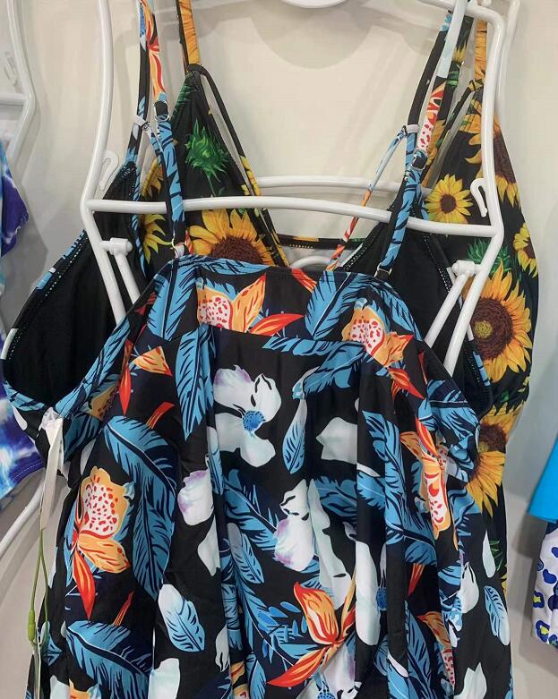 High Waist Ladies Swimsuit Lotus Leaf Plus Size Beachwear