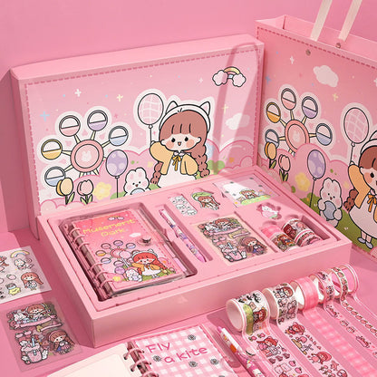 Hand Account Book Gift Box Set Cute Girl Heart Notebook