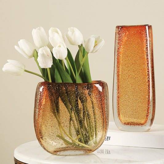 Modern Simple Luxury Glass Amber Vase Ornaments