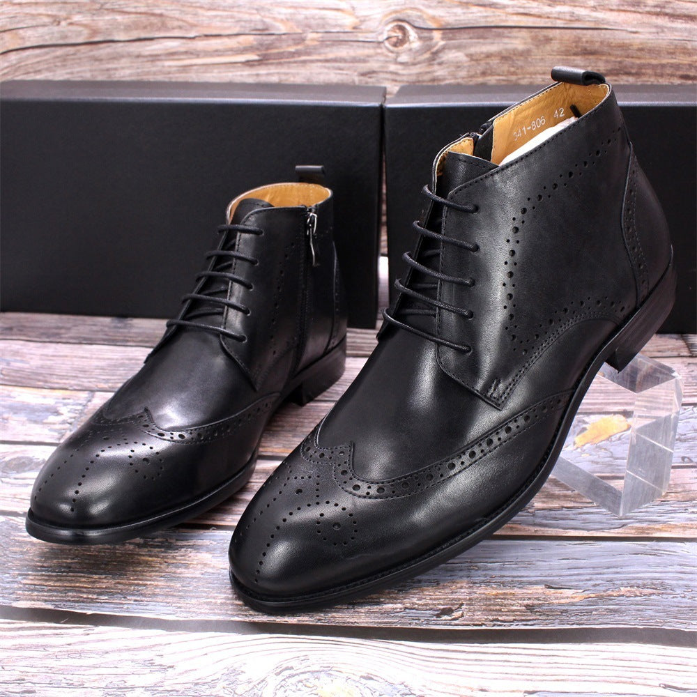 Men's Side Zipper Leather Martin Boots