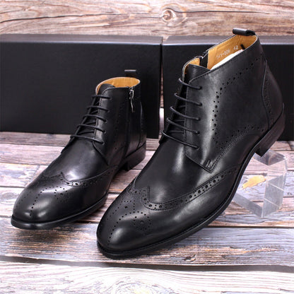 Men's Side Zipper Leather Martin Boots