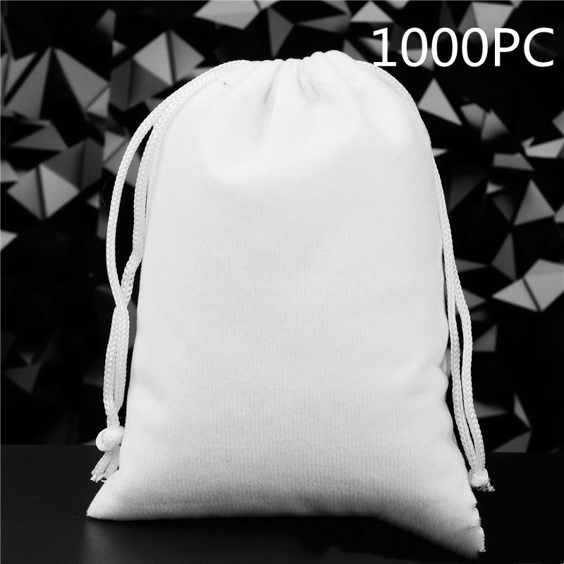 Flannel Drawstring Jewelry Solid Drawstring Pocket