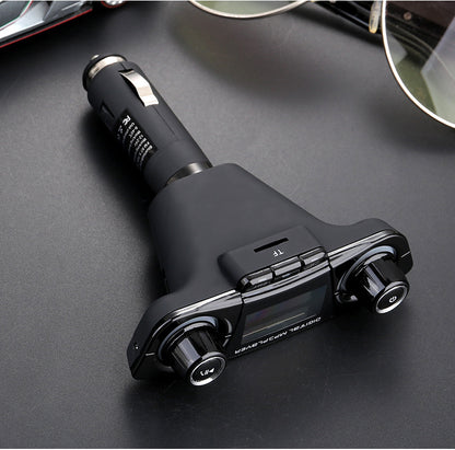 Dual-head Car Bluetooth Mp3 Dual-knobs, Cool Lights, Large-screen Display