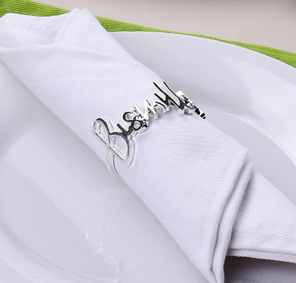 New Metal Letters Napkin Ring Table Decoration