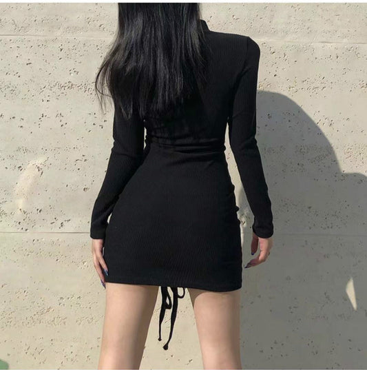 New Product Knitted Half-high Neck Slim-fit Dress