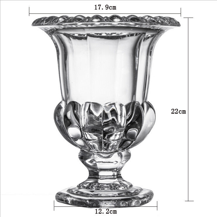 Crystal Glass Thickened Flanged Vase