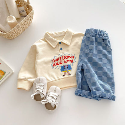 Fashion Personality Boys' Plaid Casual Pants