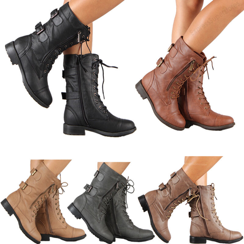 Comfortable Square Low Heel Belt Buckle Mid-tube Rider Boots