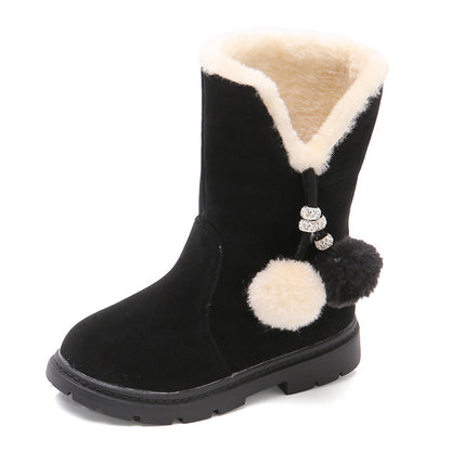 Winter New Girls Warm Cotton Boots Princess Long Children