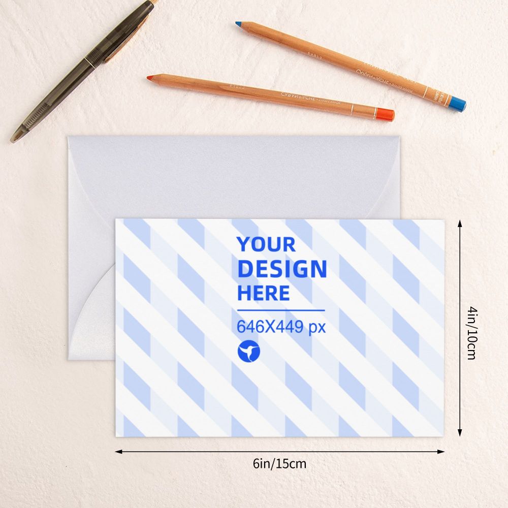 Horizontal Thick And Tough Pearl Paper Holiday Card