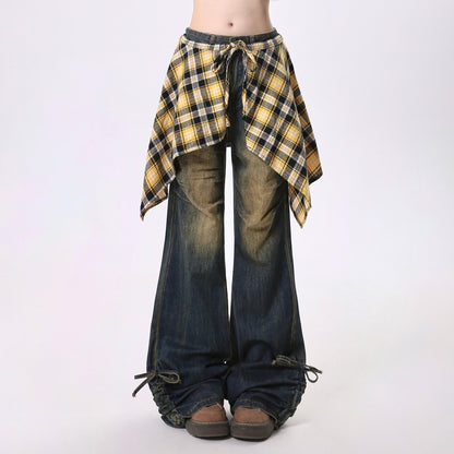Jeans Women's Skirt Swing Outside Casual Bootcut Pants
