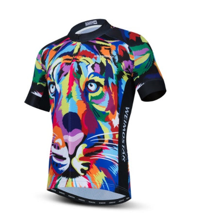 Cycling Jerseys Men 3D Lion Printing Bicycle Clothing Breathable Short Sleeve Shirts Quick Dry Bike Tops