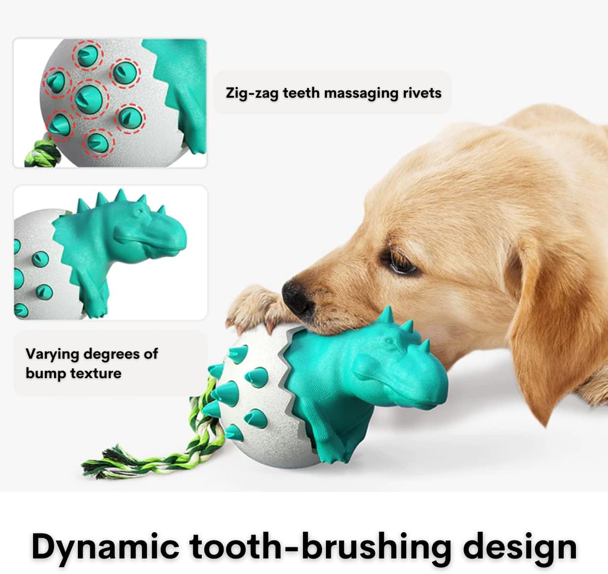 Dog Teething Toy Durable Rubber Chew Toy For Aggressive Chewers Interactive Dog Fetch Toy With Rope