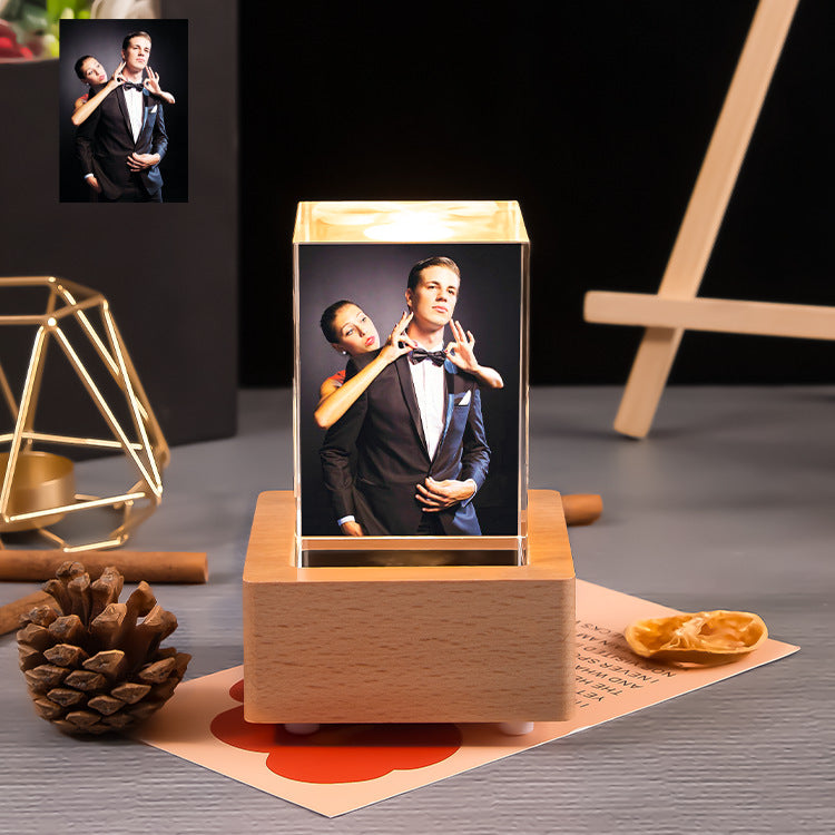 Creative Square Crystal Engraved Color Printed Photo Gift Ornaments