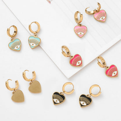Fashion Personalized Dripping New Female With Hearts Eye Earrings