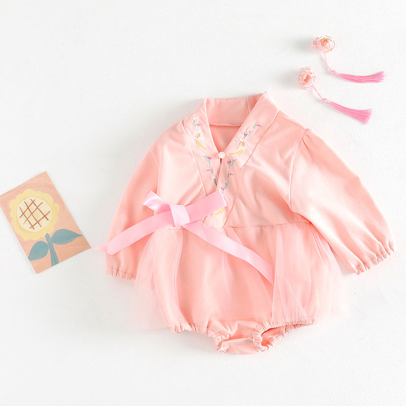 Hanfu Chinese Style Clothes Full Moon Suit One Year Old Photo Princess Clothes