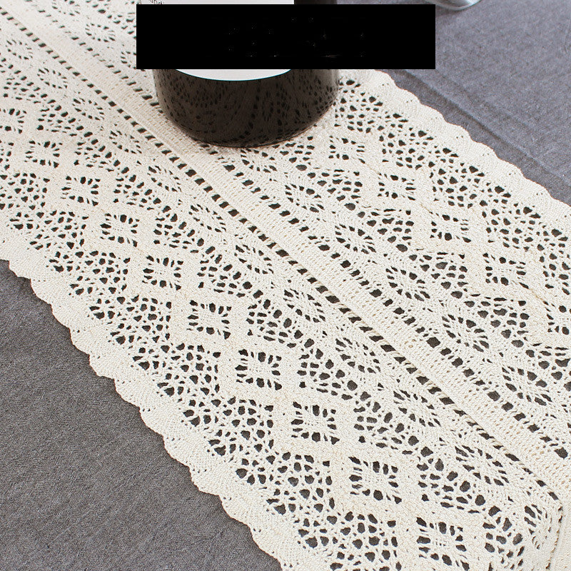 Pastoral Woven Table Runner Lace Retro Hollow Placemat