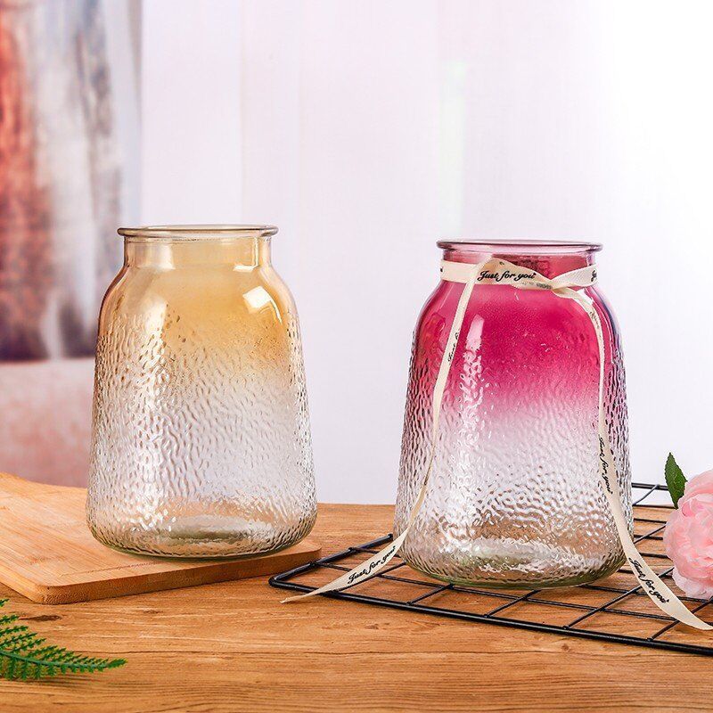 Simple Ice Seal Glass Gradient Color Vase