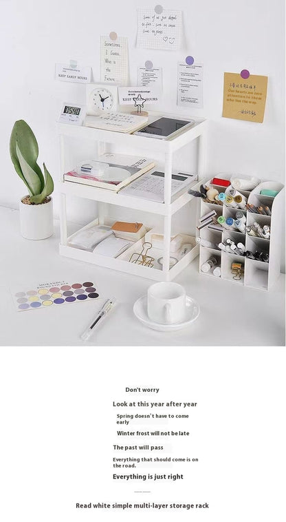 Plastic Double-layer Desktop Sundries Organizer Storage Rack