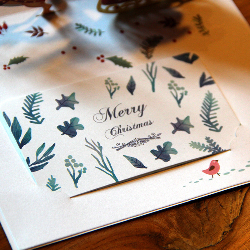 3D Christmas Pop-up Greeting Card Deer Cart