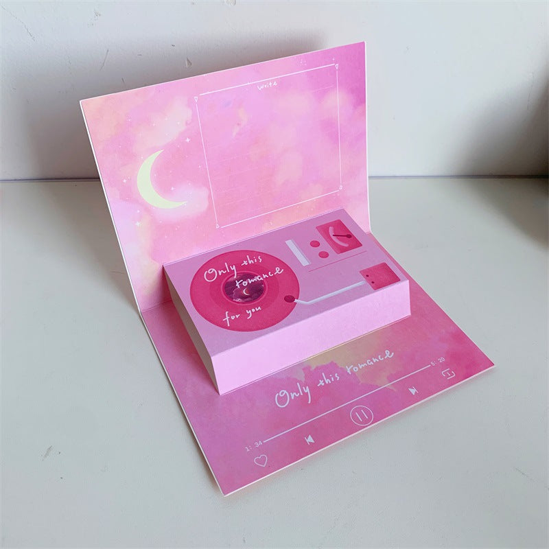Phonograph Birthday Gift Creative Stereoscopic Greeting Cards
