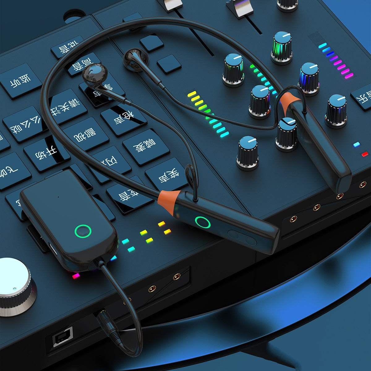 Wireless Monitor Earphone Neck Mounted Microphone Equipment