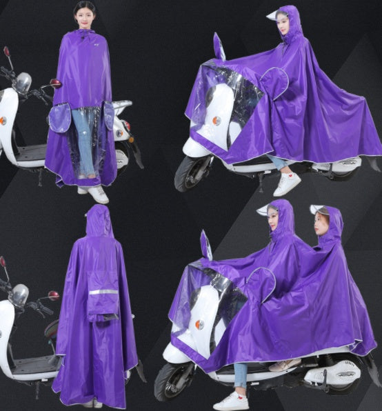 New Electric Bike Motorcycle Raincoat Riding Poncho Splashing Water Double
