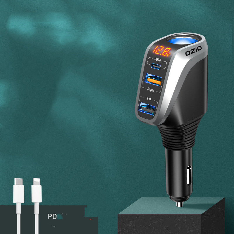 On Board Charger With Three Conversion Plugs For Cigarette Lighter