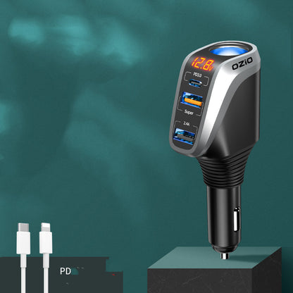 On Board Charger With Three Conversion Plugs For Cigarette Lighter