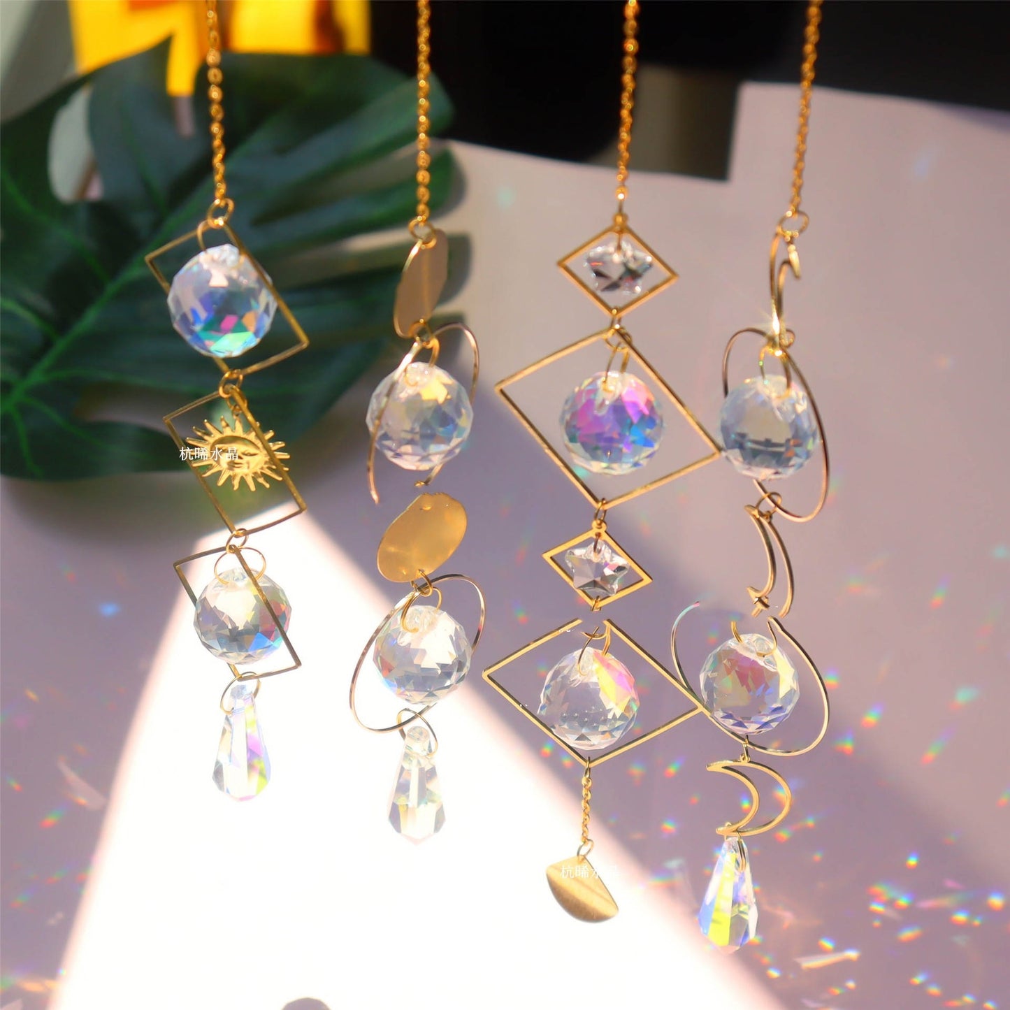 Garden Crystal Pendant Moon Star Sun Catcher New Product